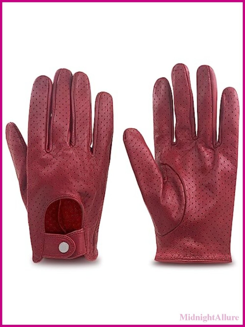 Womens Full Mesh Leather Driving Gloves Unlined Italian Lambskin